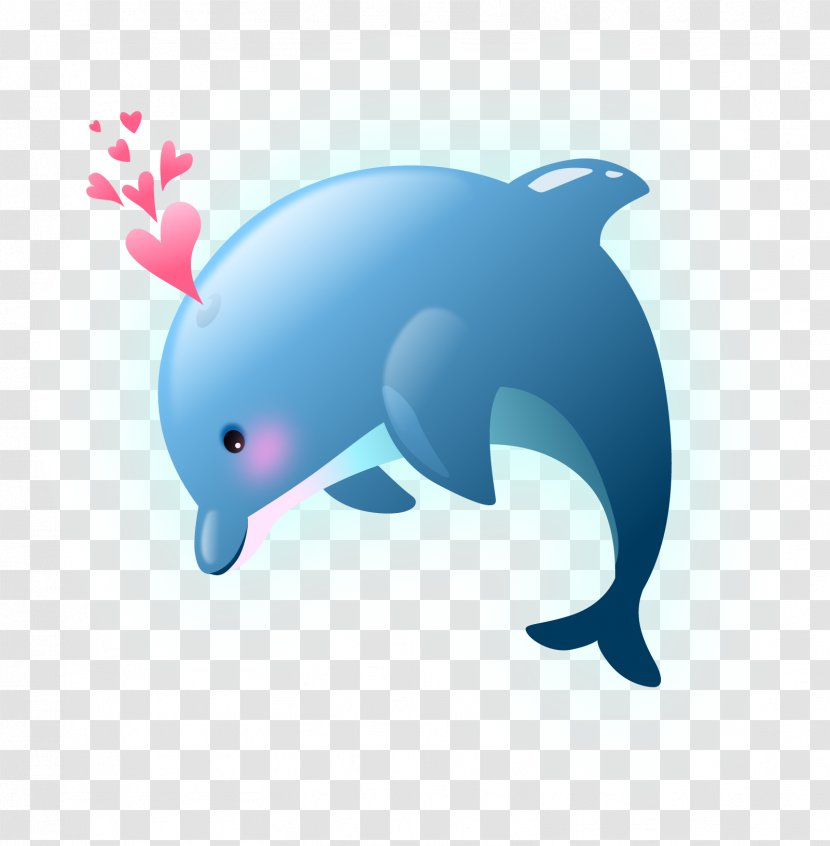 Dolphin Valentines Day Clip Art - Whales Dolphins And Porpoises - Vector Transparent PNG