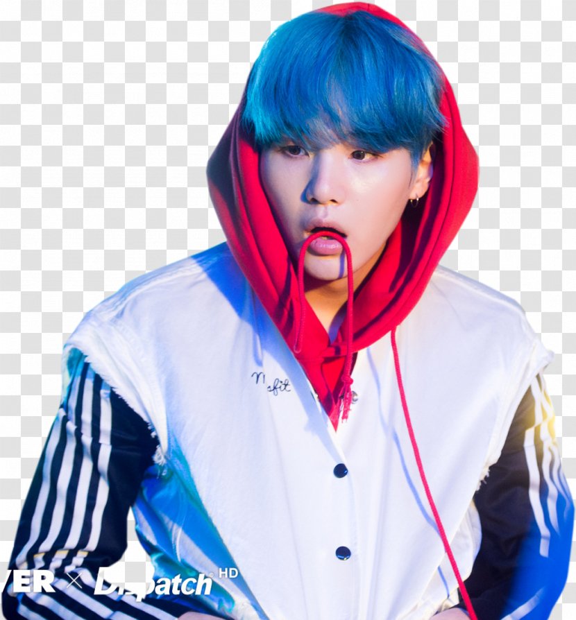 Suran BTS Blood Sweat & Tears Wings Blue Hair - Flower - Yoongi Transparent PNG