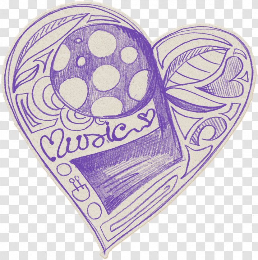 Purple Drawing - Silhouette - Painted Heart Transparent PNG