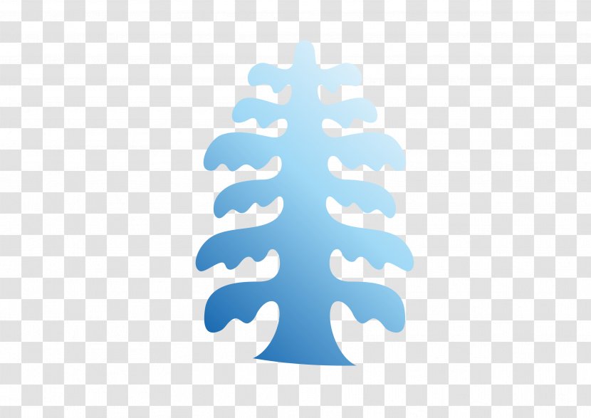 Christmas Tree, Snow Silhouette - Electric Blue - Vector Tree Pictures Transparent PNG