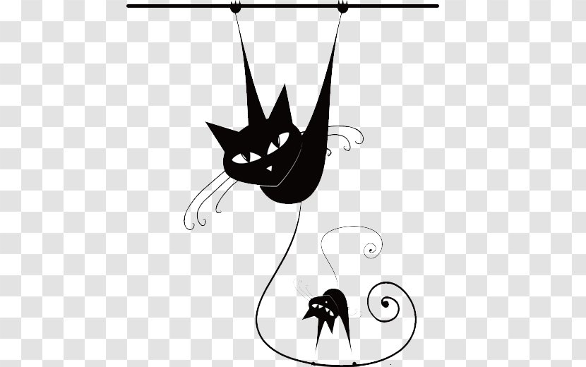 Black Cat Decorative Arts Decal Mural Pattern - Cartoon - Cute Transparent PNG