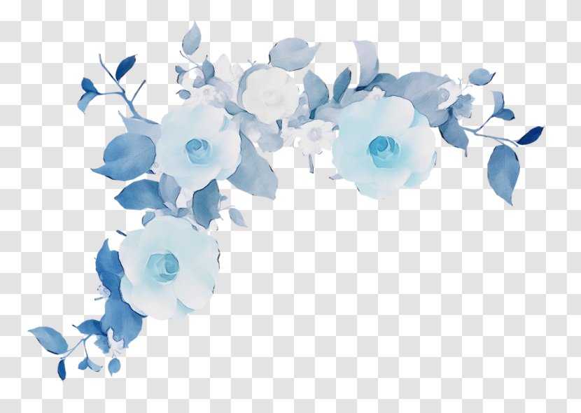 Clip Art Blue Rose Flower - Floral Design - Watercolor Painting Transparent PNG