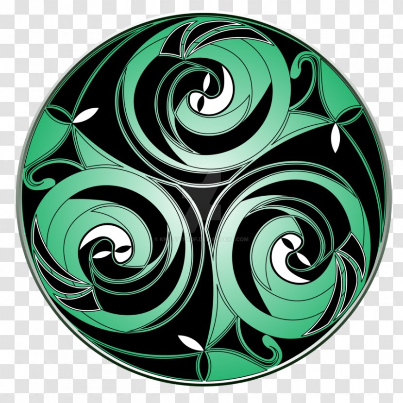 Spiral Circle Pattern - Green Transparent PNG