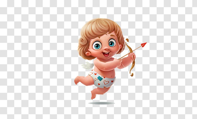 Cupid Illustration - Valentines Day - Cute Doll Transparent PNG