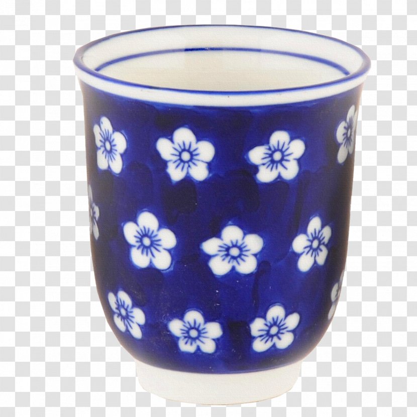 Blue And White Pottery Porcelain Cup Chawan Mug - Paper Transparent PNG