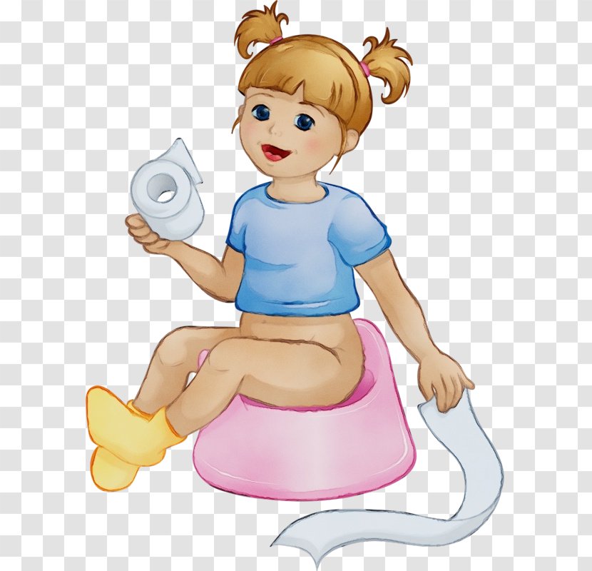 Cartoon Clip Art Potty Training Child Play - Toddler Sitting Transparent PNG