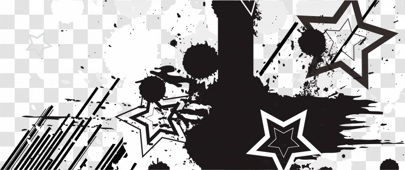 Visual Arts Black And White - Monochrome - Ink Star Transparent PNG