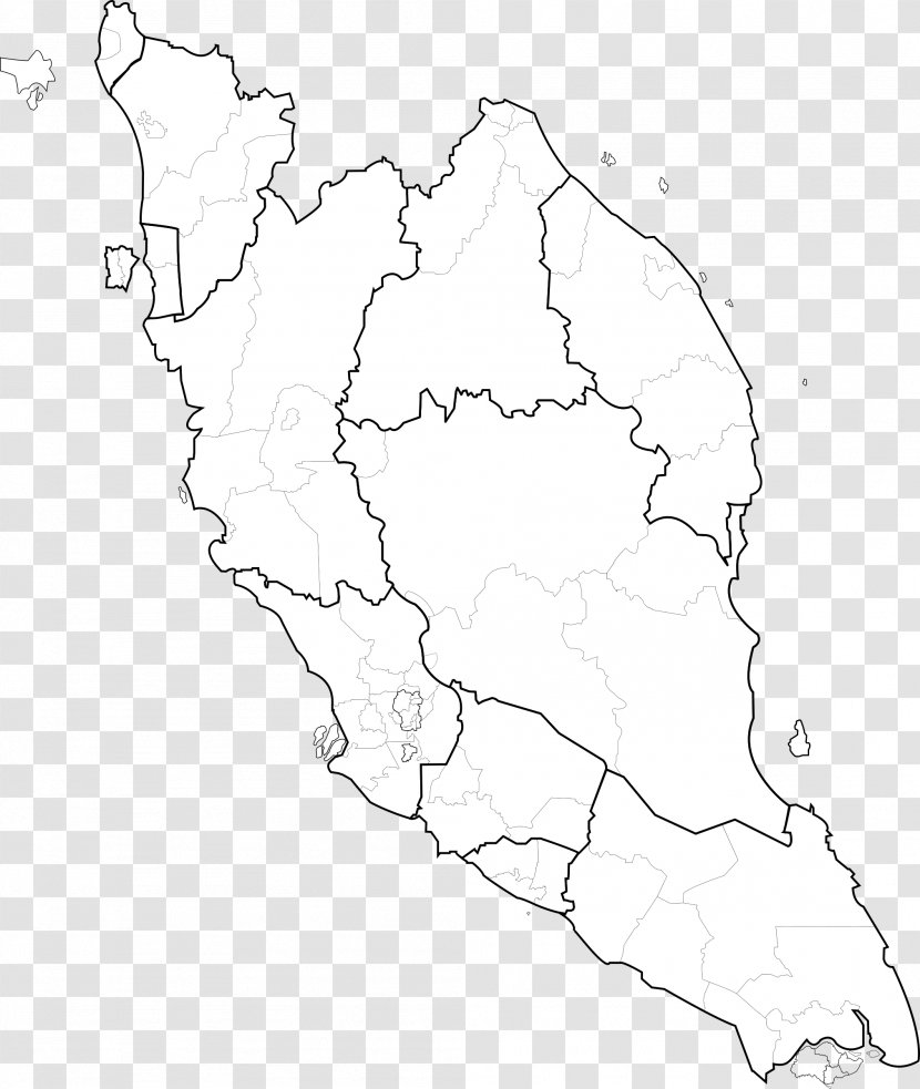 Peninsular Malaysia Federal Territories Blank Map Vector - Indonesia Transparent PNG
