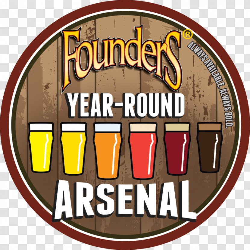 Founders Brewing Company Logo Brand Brewery Font - Round Badge Transparent PNG