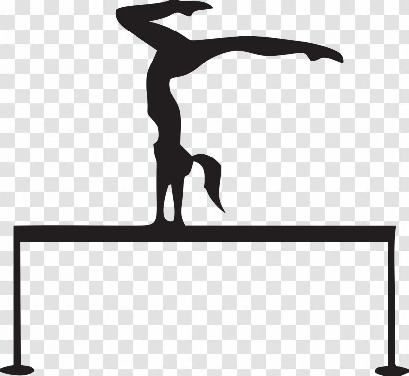 Artistic Gymnastics Balance Beam Clip Art - Silhouette Transparent PNG