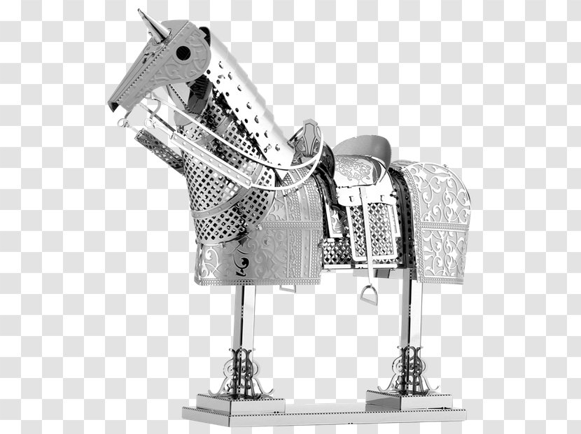 Horse Barding Armour Late Middle Ages Knight - Black And White - 3d Model Home Transparent PNG