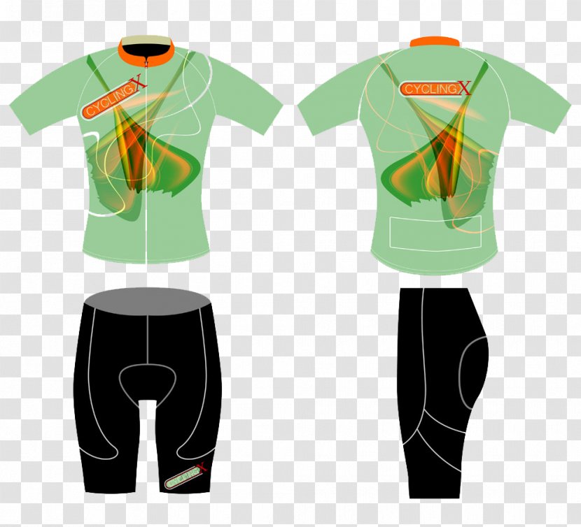T-shirt Cycling Illustration - Clothing - Green Fashion Sports Design Image Transparent PNG