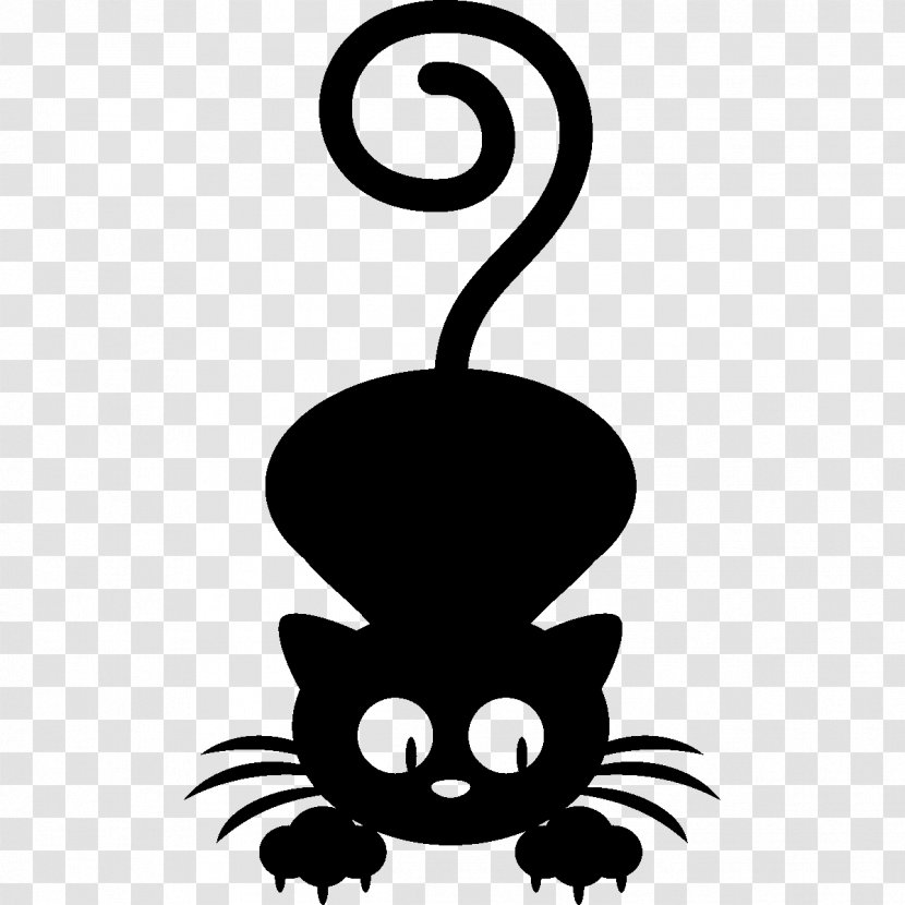 Black Cat Kitten Stencil Drawing Transparent PNG