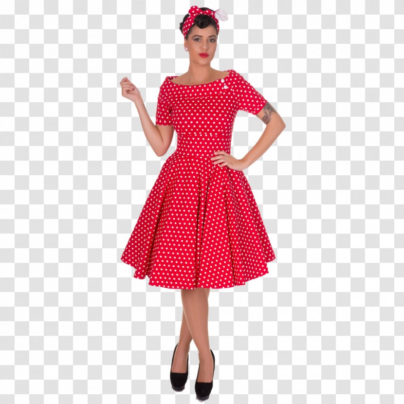 1950s Dress Polka Dot Vintage Clothing Transparent PNG