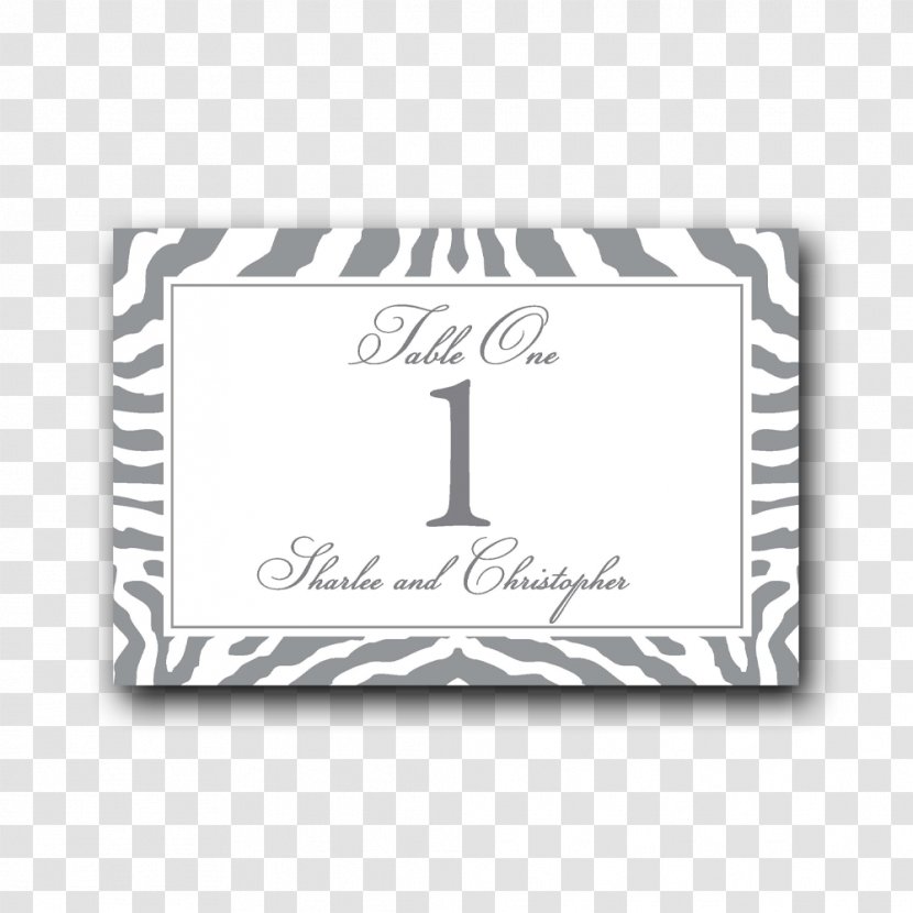 Zebra Place Cards Label Wedding Number - Anniversary Transparent PNG