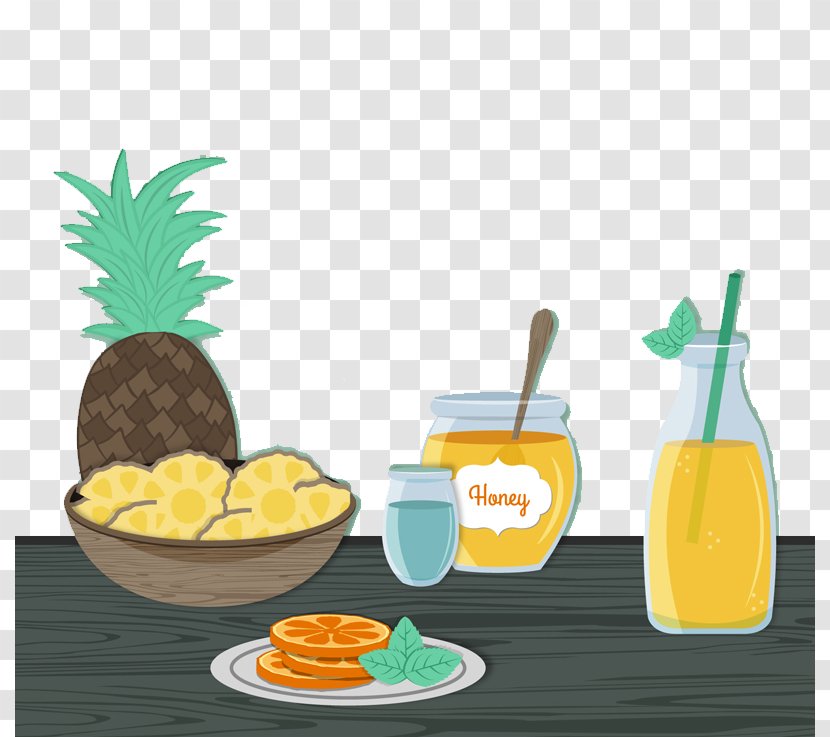 Juice Fruit Cut Slice Pineapple Orange - Jus Dananas - Delicious Oranges And Vector Transparent PNG