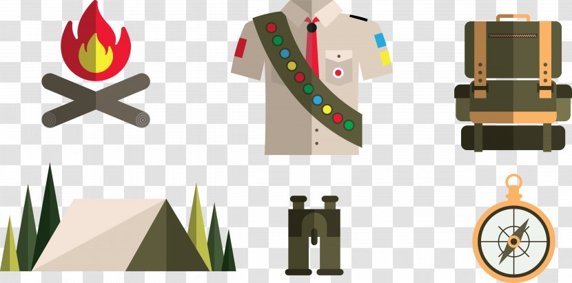 Scouting Tent Illustration - Scout Group - Vector Military Equipment Transparent PNG