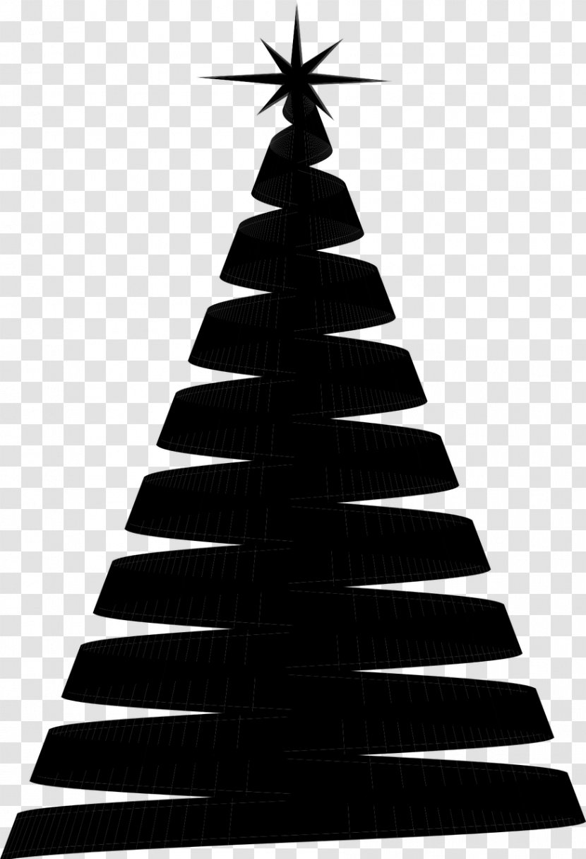 Christmas Tree Blue - Blackandwhite Transparent PNG