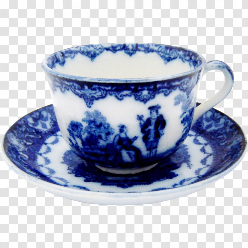 Saucer Tableware Porcelain Coffee Cup Flow Blue - Table Setting - Company Transparent PNG