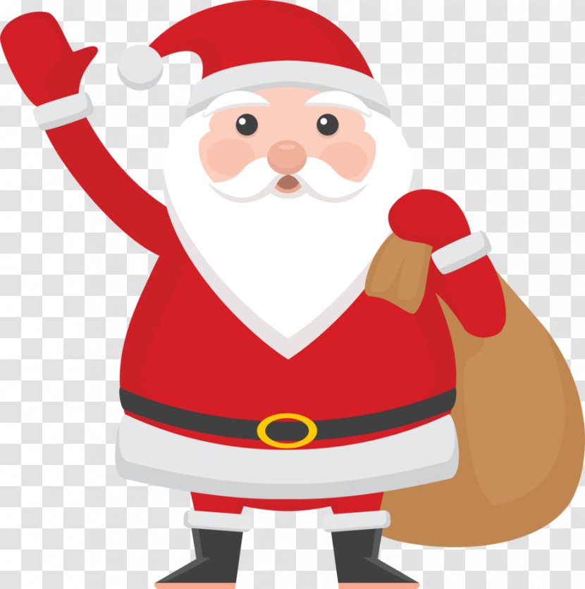 Santa Claus Christmas Clip Art - Carrying A Gift Bag Transparent PNG