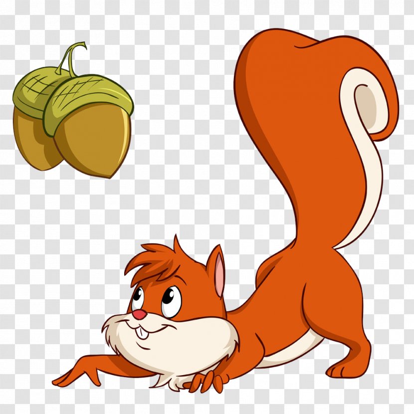 Squirrel Cartoon Royalty-free Illustration - Tail Transparent PNG