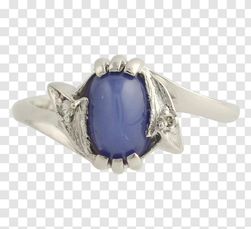 Star Sapphire Ring Gold Diamond - Blue Transparent PNG