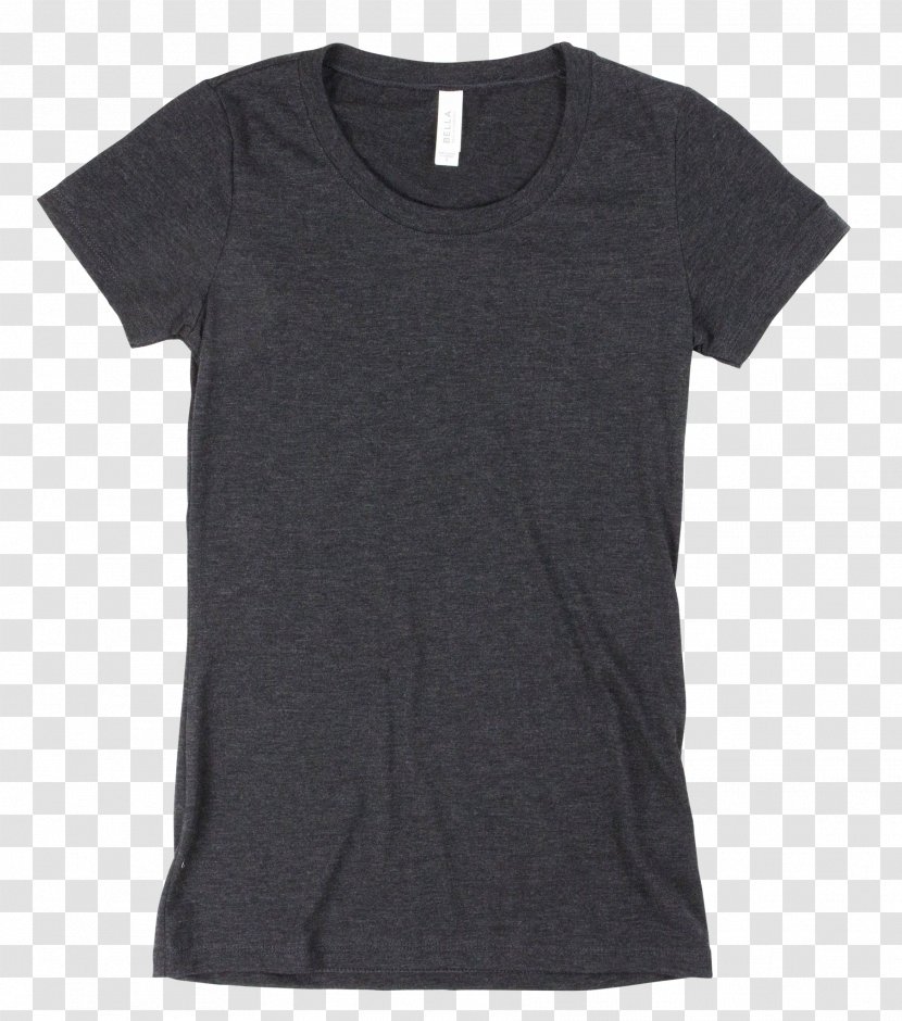 T-shirt Crew Neck Sleeve Sweater - Tshirt - Charcoal Shirt Transparent PNG