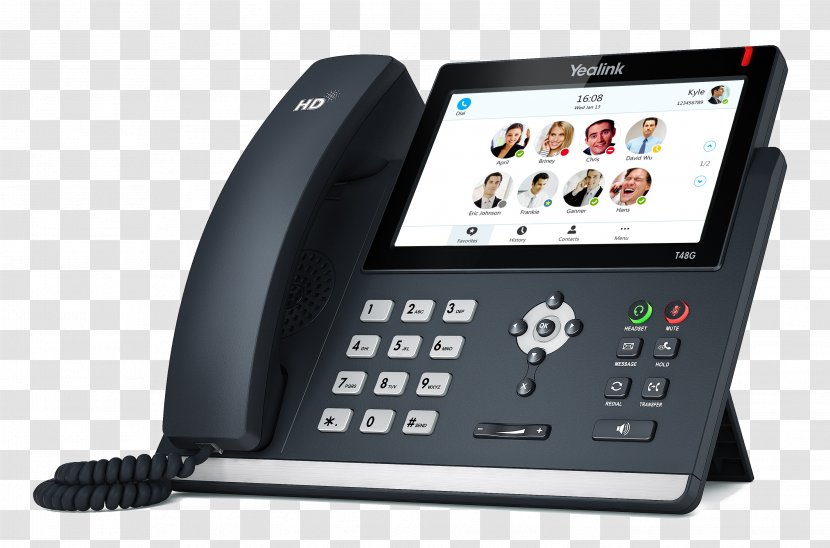 VoIP Phone Skype For Business Yealink SIP-T48G Telephone Wideband Audio - Sipt48g Transparent PNG