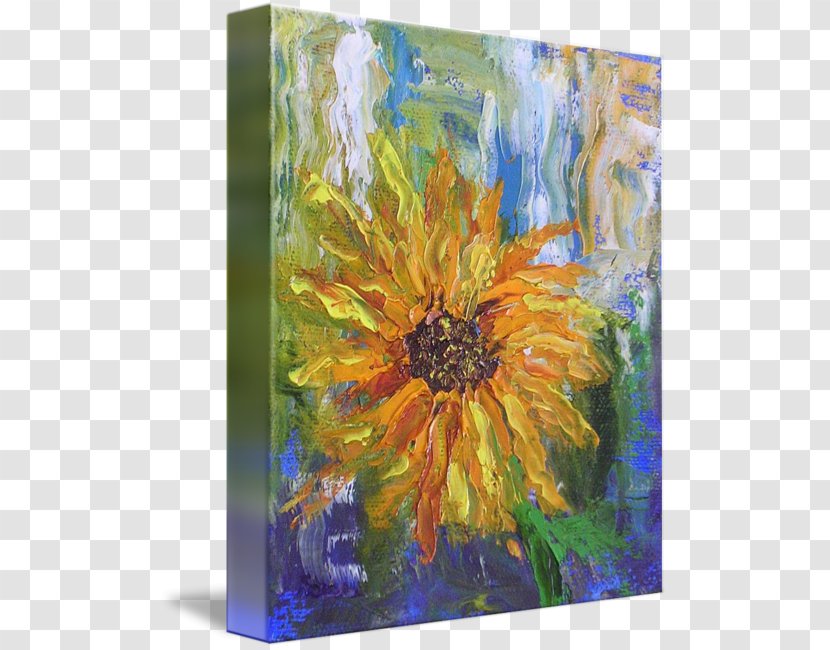 Common Sunflower Modern Art Canvas Print Acrylic Paint - Abstract - Painting Transparent PNG