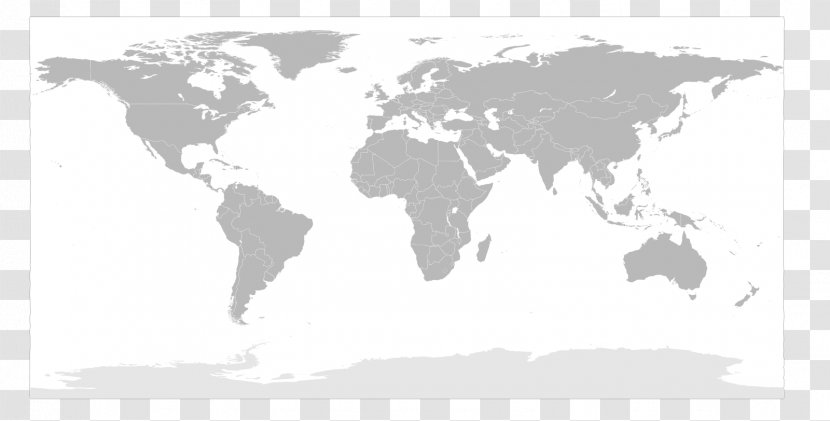 World Map Equirectangular Projection - Silhouette Transparent PNG