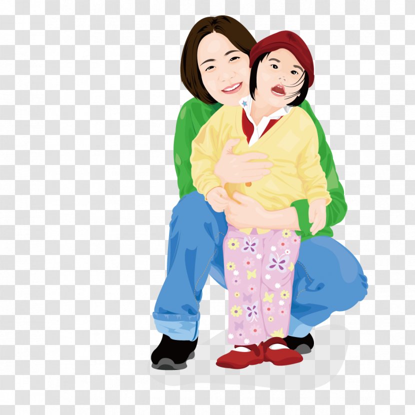 Child Mother Illustration - Frame - Holding The Child's Transparent PNG