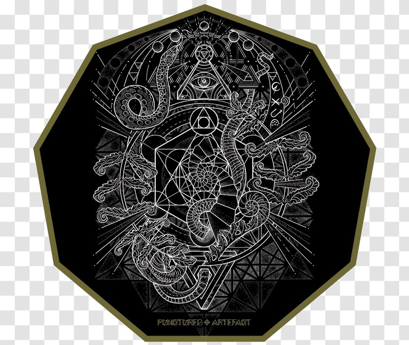 Metatron S Cube Sacred Geometry Symbol Ouroboros Ink Element Transparent Png