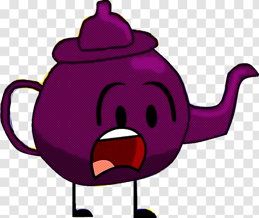Teapot Purple Cartoon Kettle Transparent PNG