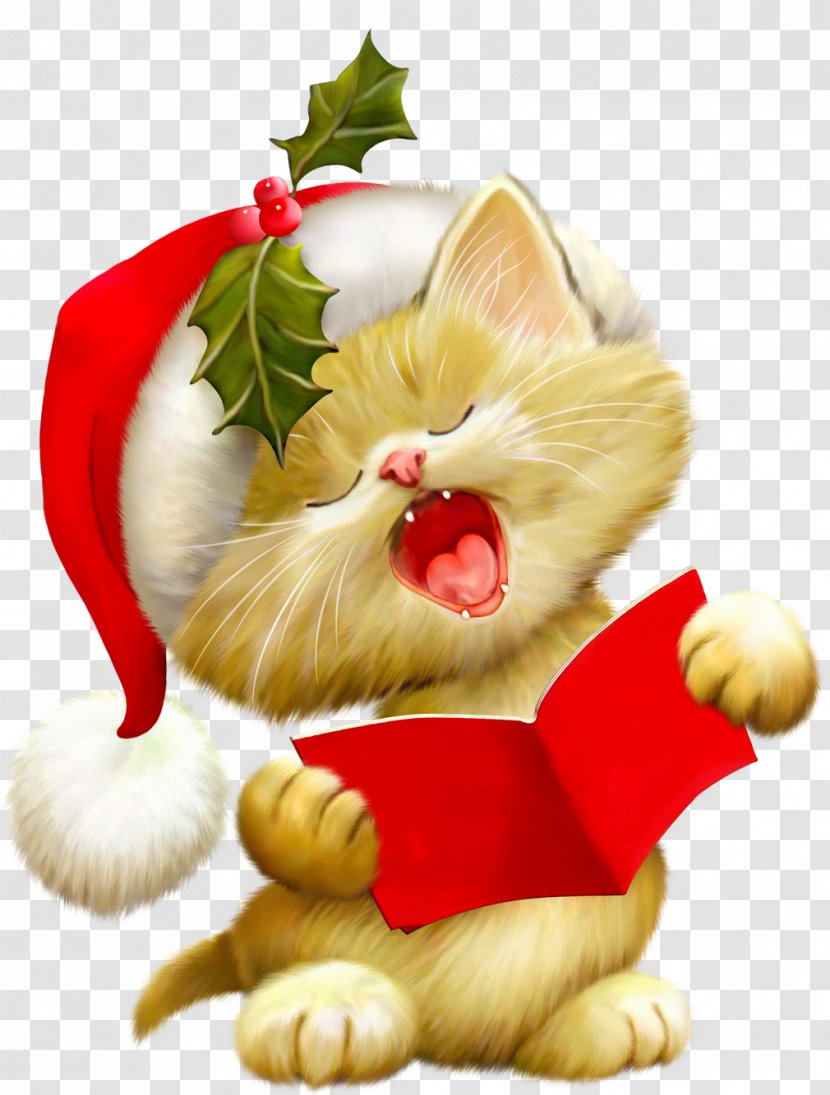 Cat Santa Claus Kitten Christmas Clip Art - Cute Animals Transparent PNG