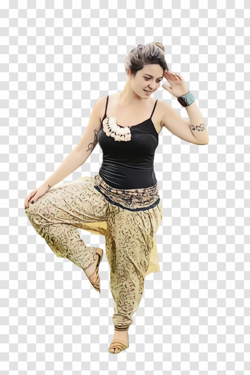 Yoga Cartoon - Beige - Performance Leggings Transparent PNG