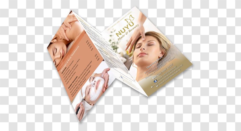 NUYU Hair & Beauty Parlour Metges Lane - Navan - Brochure Mockup Transparent PNG