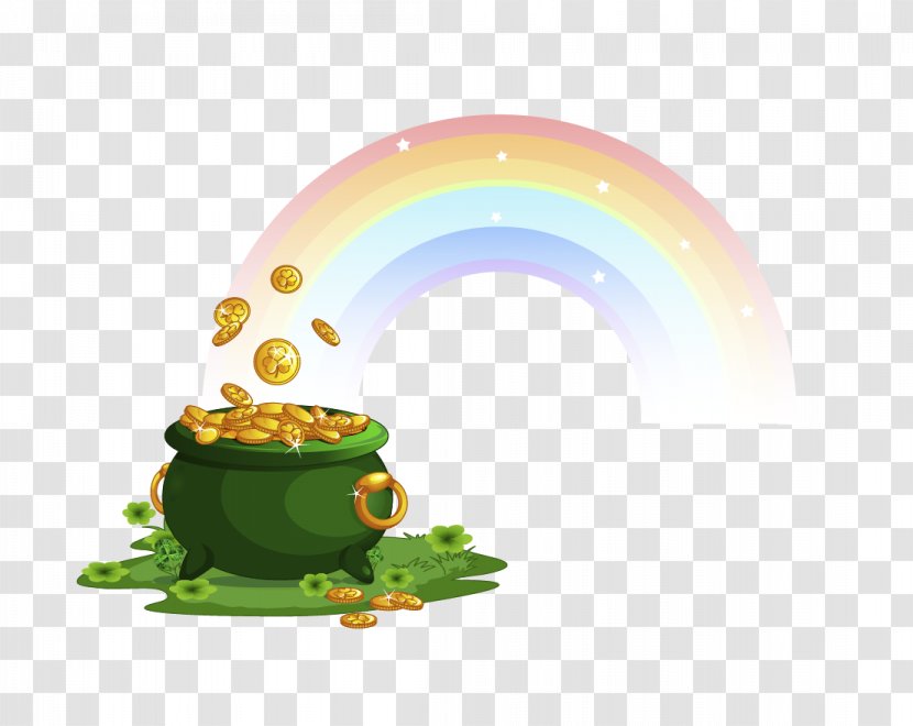 Leprechaun Saint Patricks Day Illustration - Picts - Vector Gold Rainbow Transparent PNG