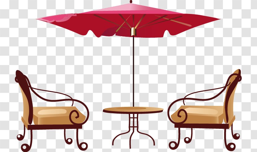 Table Cafe Clip Art - Outdoor Furniture - Hand-painted Parasol Liang Yi Transparent PNG