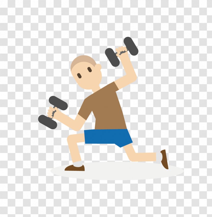 Bodybuilding Cartoon Fitness Centre - Thumb - Dumbbell Transparent PNG