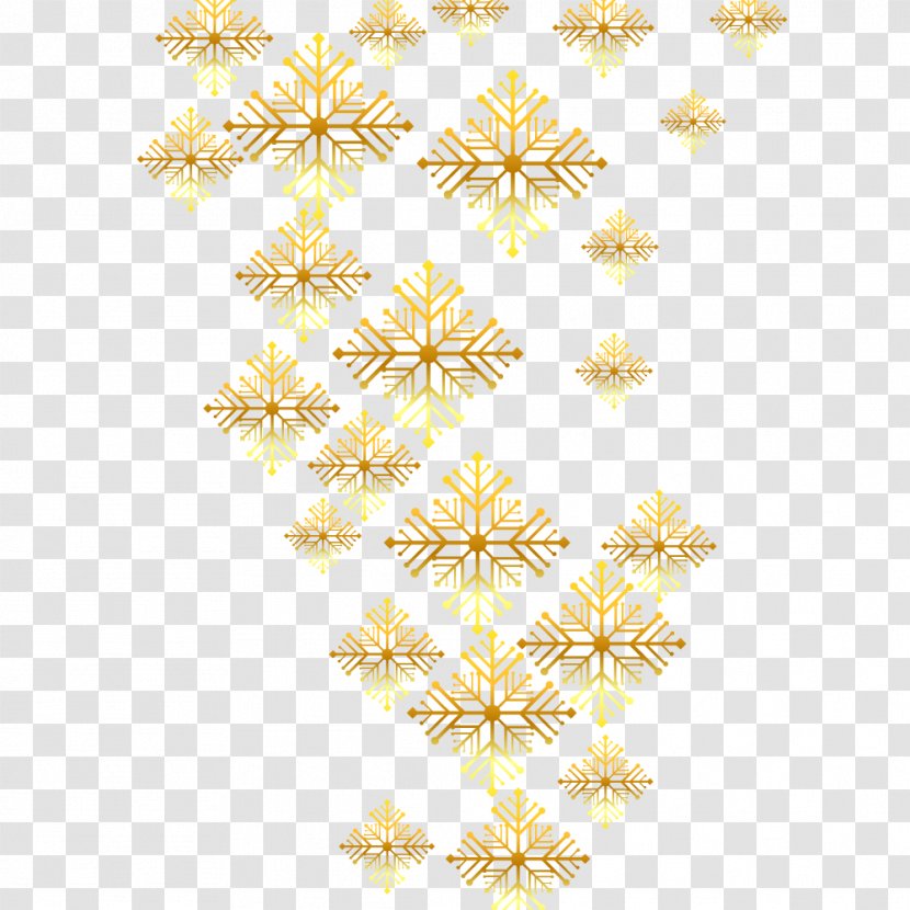Euclidean Vector Gold Computer File - Snowflake - Golden Snowflakes Transparent PNG