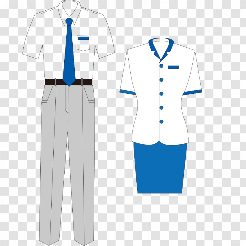 Uniform Waiter Download - White - Men And Women Work Clothes Transparent PNG