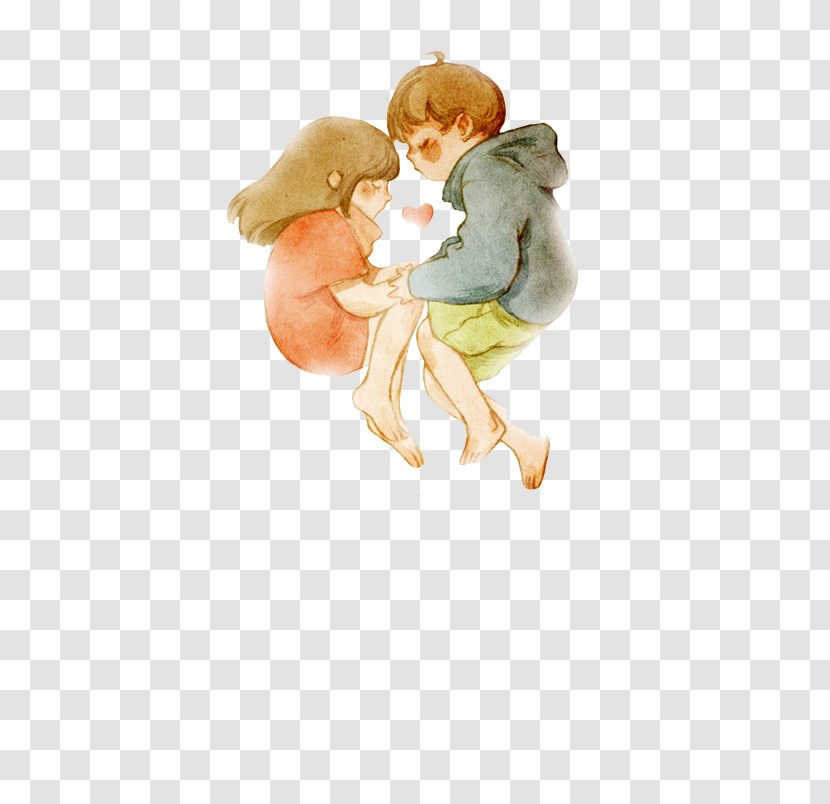 Qixi Festival Love - Watercolor - Couple In Transparent PNG