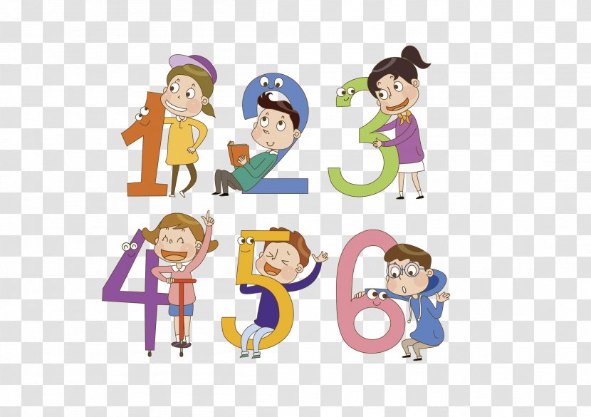 Illustration - Play - Children And Numbers Transparent PNG