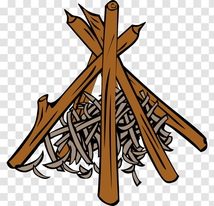 Tipi Campfire Fire Making Clip Art - Tinder - Camping Illustrations Transparent PNG