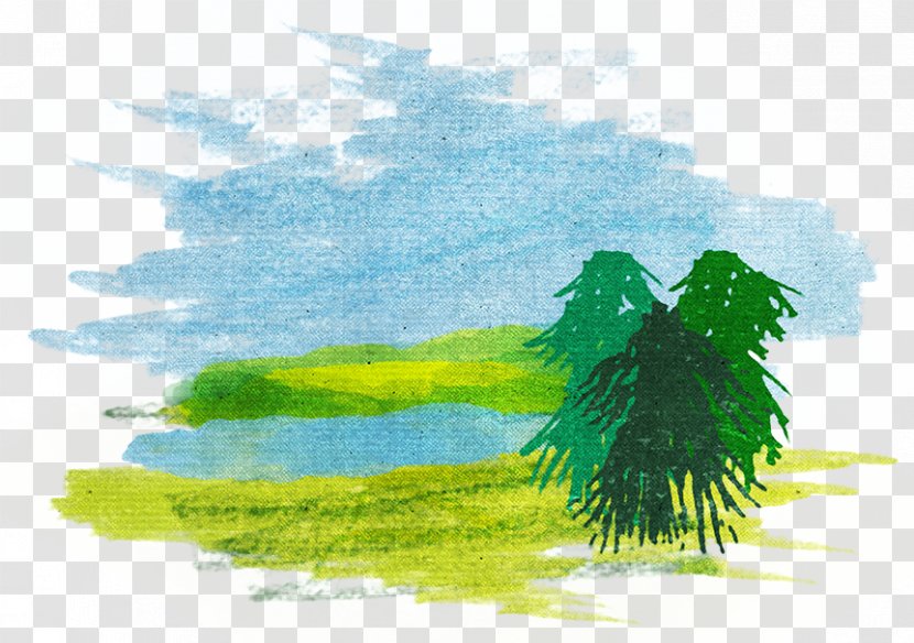 Watercolor Painting Water Resources Desktop Wallpaper Tree - Green Transparent PNG