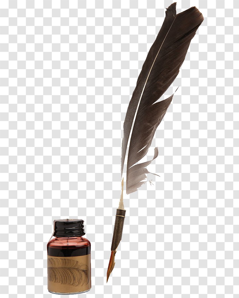 Paper Quill Pen Nib Inkwell Transparent PNG