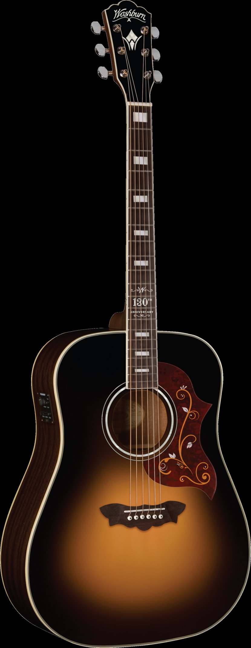 Dreadnought Sunburst Acoustic-electric Guitar Washburn Guitars Cutaway - Tree - Acoustic Transparent PNG