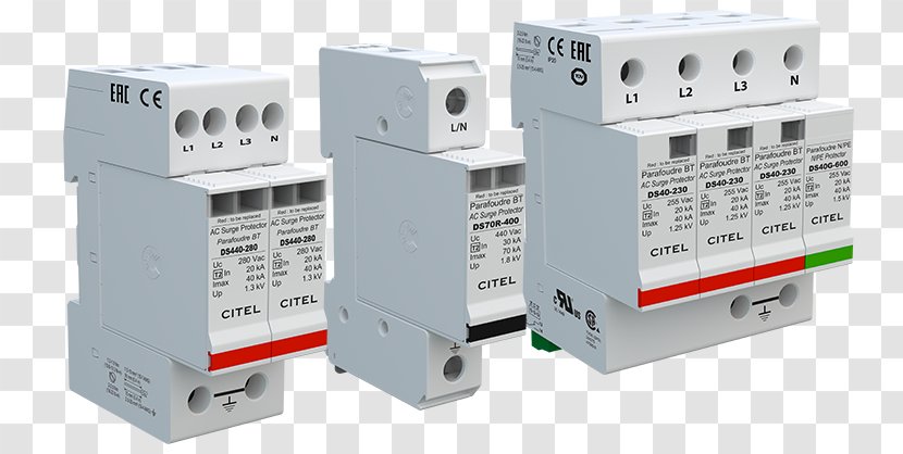 Circuit Breaker Surge Protector CITEL-2CP SA Alternating Current Lightning Rod - Cable Tray - Power Transparent PNG