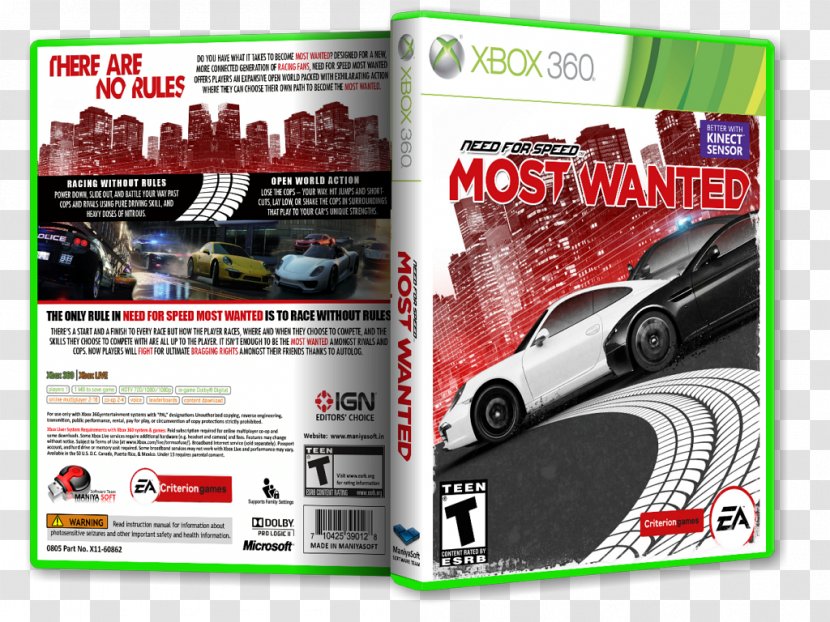 Xbox 360 Need For Speed: Most Wanted Juiced 2: Hot Import Nights Video Game Tom Clancy's Ghost Recon Advanced Warfighter - Playstation 3 Transparent PNG