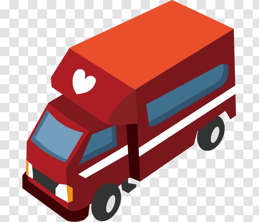 Car Euclidean Vector Gratis - Parking - Red Ambulance Floating Material Transparent PNG